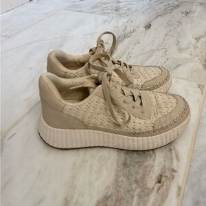 Dolce Vita Beige Woven Sneakers